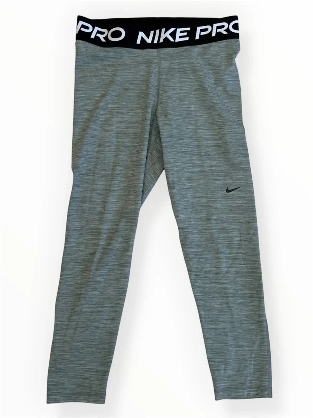 Nike PRO Womens Size Medium Midrise Crop Leggings Pant Mesh Panels Gray